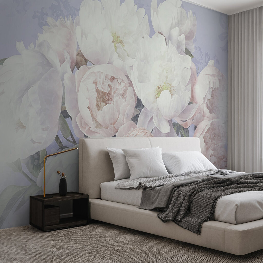 Rosa-weißer Blumenstrauß in einem Interieur