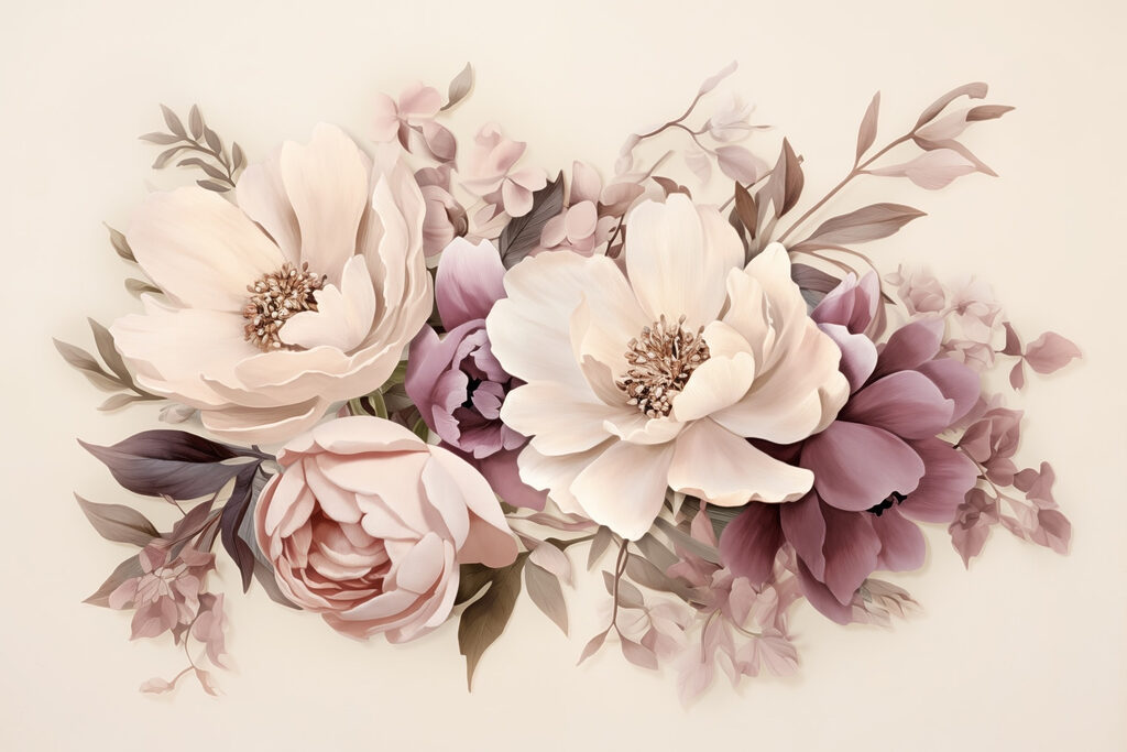 Großer Blumenstrauß — ganzes Design