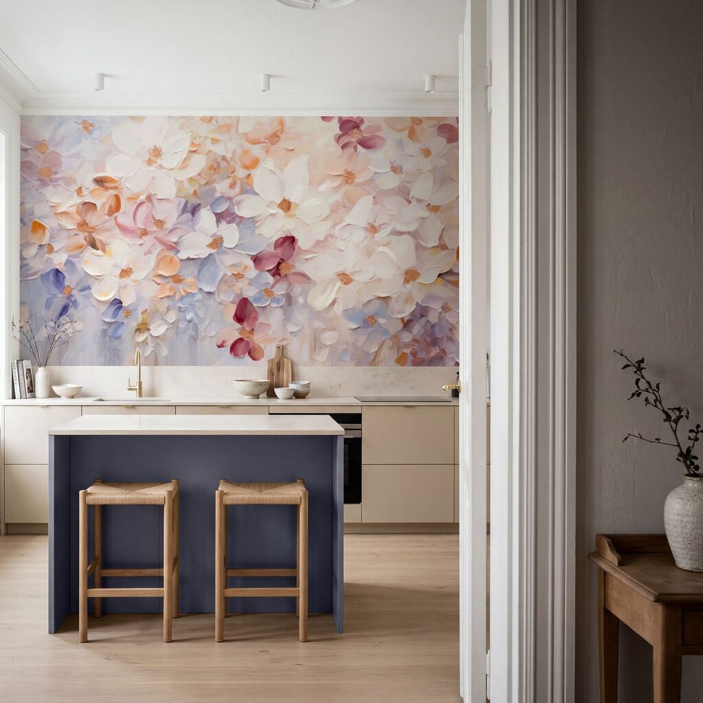 Blütenmosaik in einem Interieur