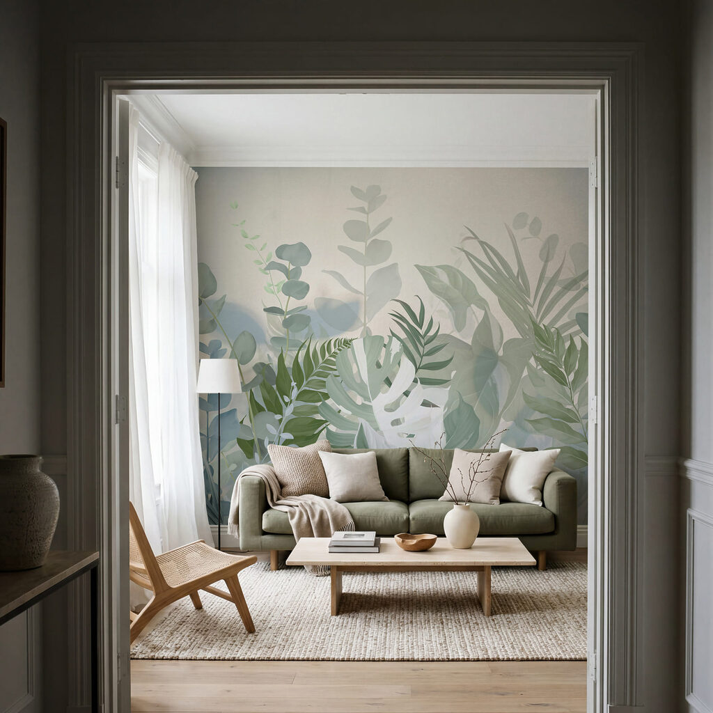 Blätter in Schichten in einem Interieur