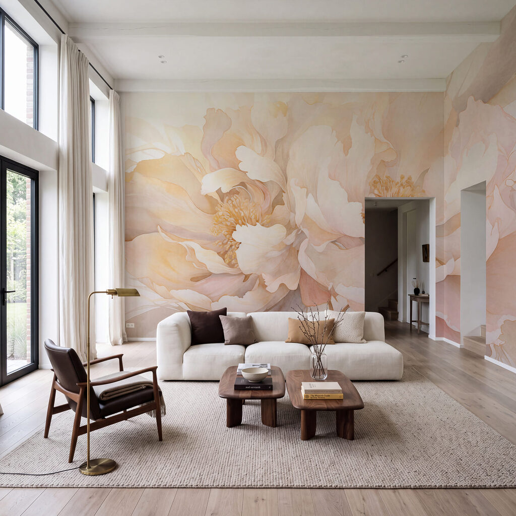 Blüten im Sonnendunst in einem Interieur
