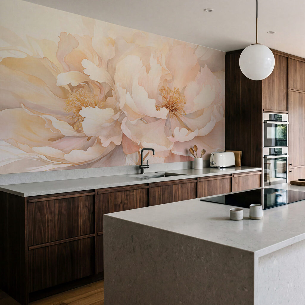 Blüten im Sonnendunst in einem Interieur